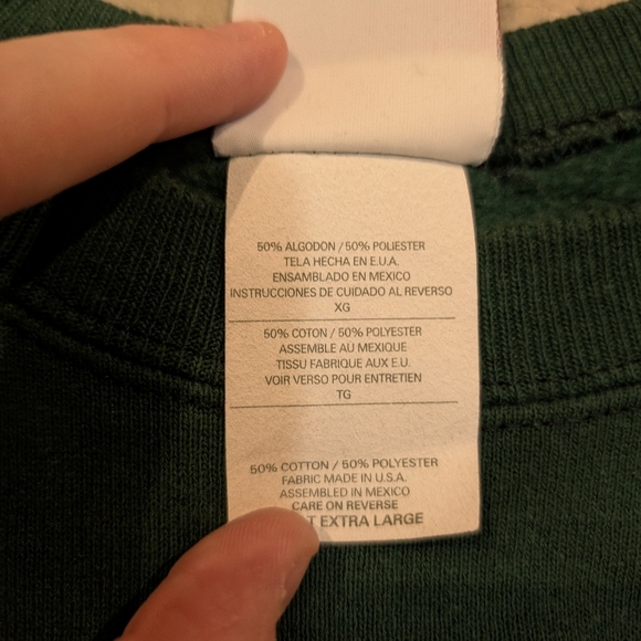 VTG Hanes Green Crewneck Sweatshirt Brewery Blue Whale Ale California Men's XL - Picture 5 of 7